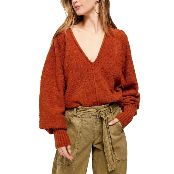 NEW Free People |‎ Reverie Vneck Sweater S - Picture 4 of 16